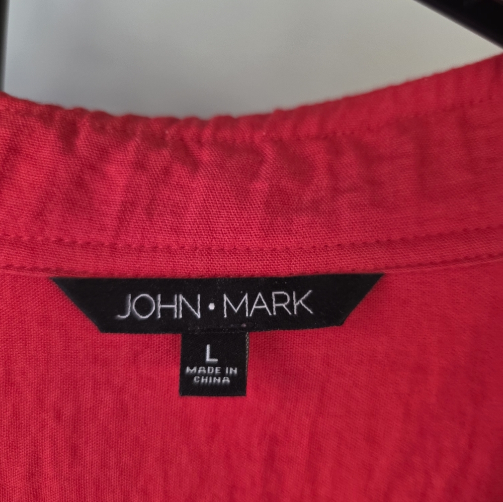 John Mark Red Women's Button-Up Blouse - Picture 3 of 10